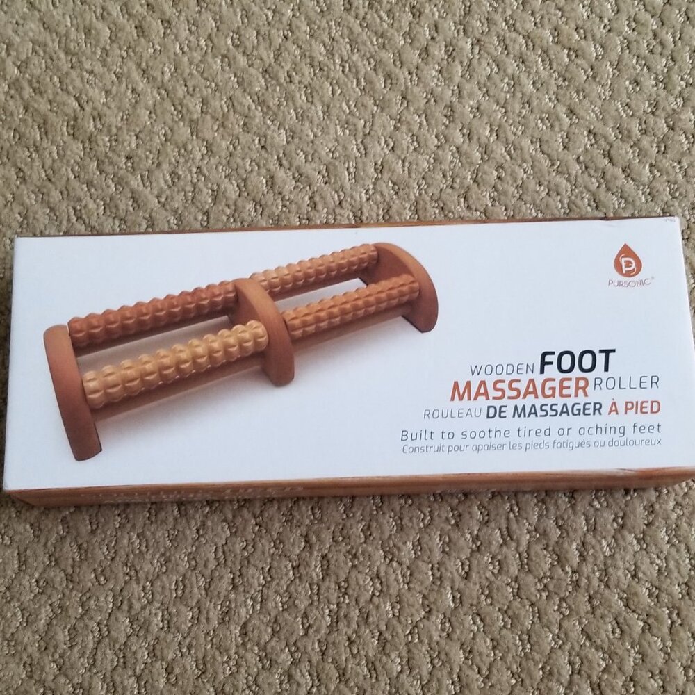 **NIB** Pursonic Wooden Foot Massager Roller